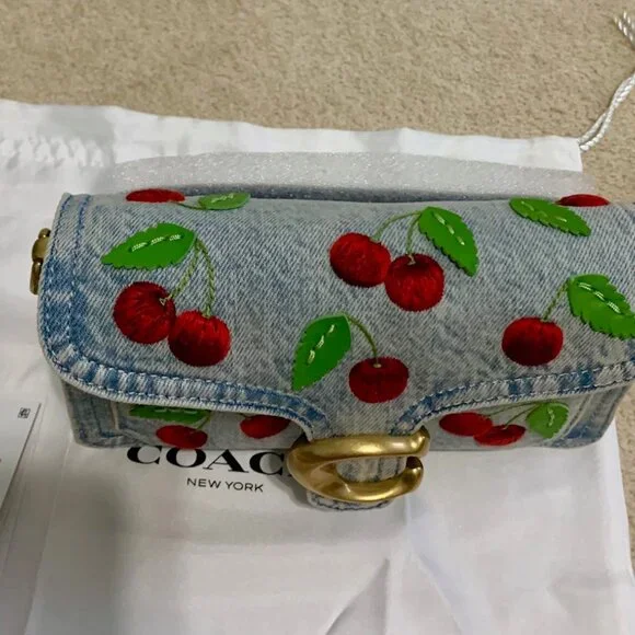 Coach Denim Tabby 20 with Cherries NWT - Picture 13 of 13